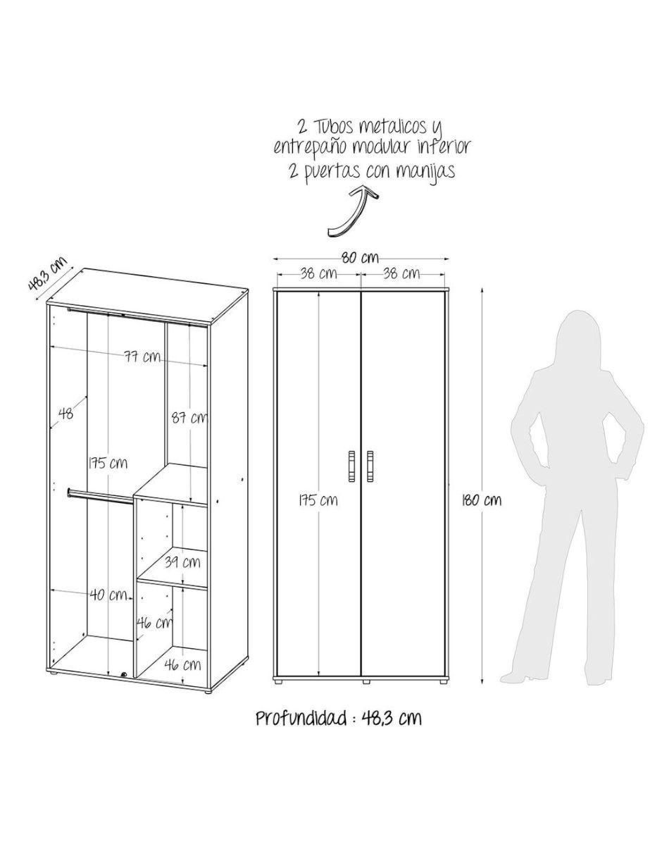 Armario Habitación M01472CL-CZ de MDP 11