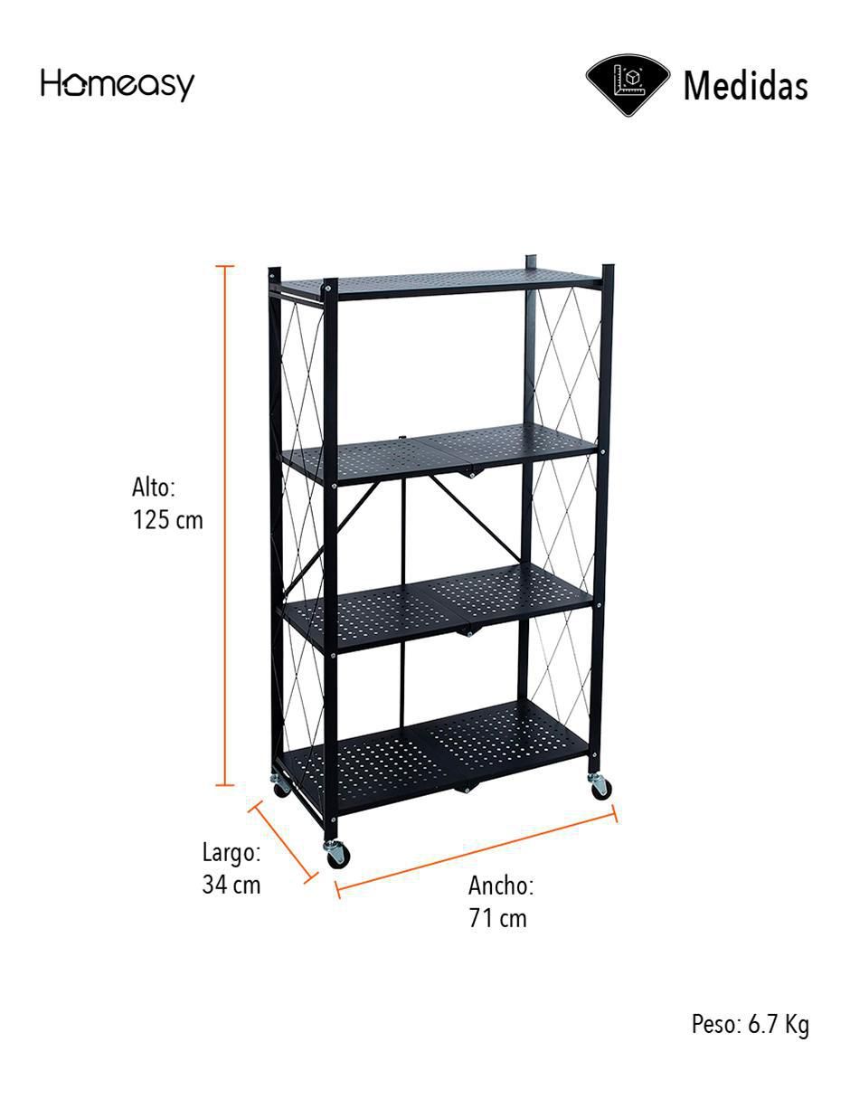 Rack de 4 compartimentos y 4 estantes 6