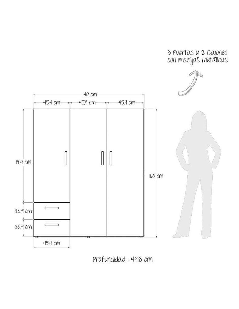Armario habitación M01322cl-czbl de madera 8