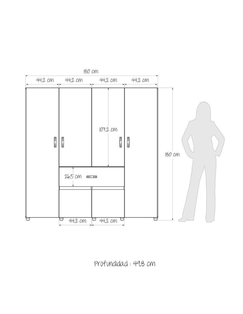 Armario Habitación M01328CL-BLRO de madera 7