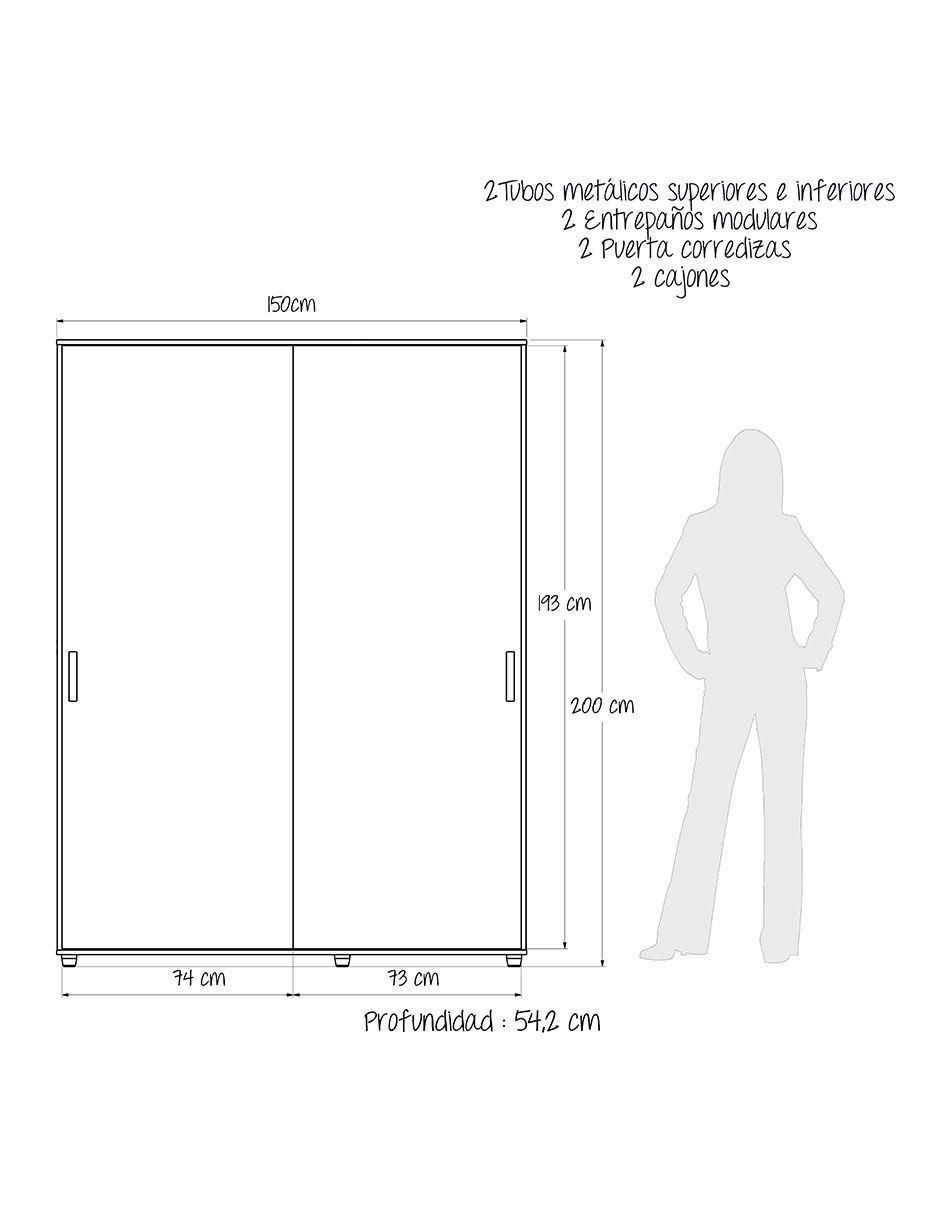 Armario M01940CL-NIBL de aglomerado y madera 10
