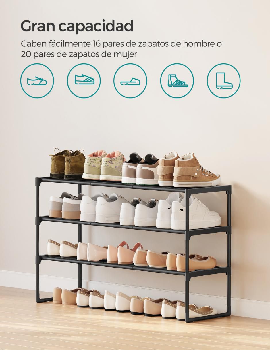 Zapatera tubular Deky para 4 pares de zapatos adulto 4