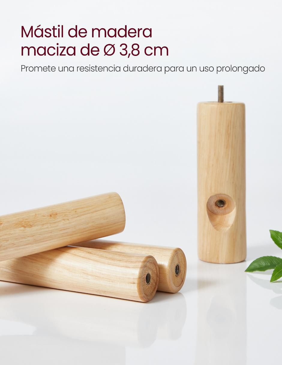 Perchero de piso Andi de madera 8 ganchos 3
