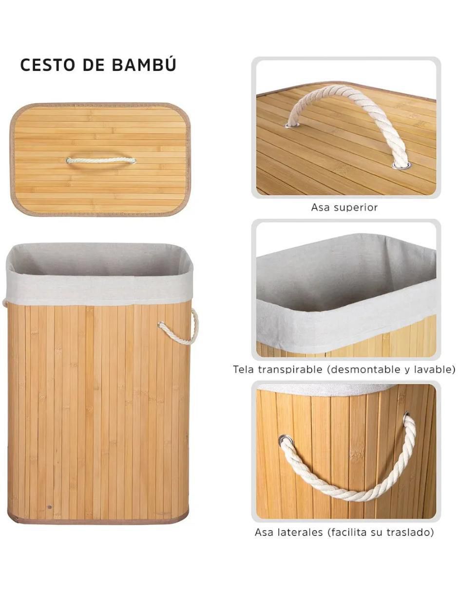 Cesto para ropa de bambú 3