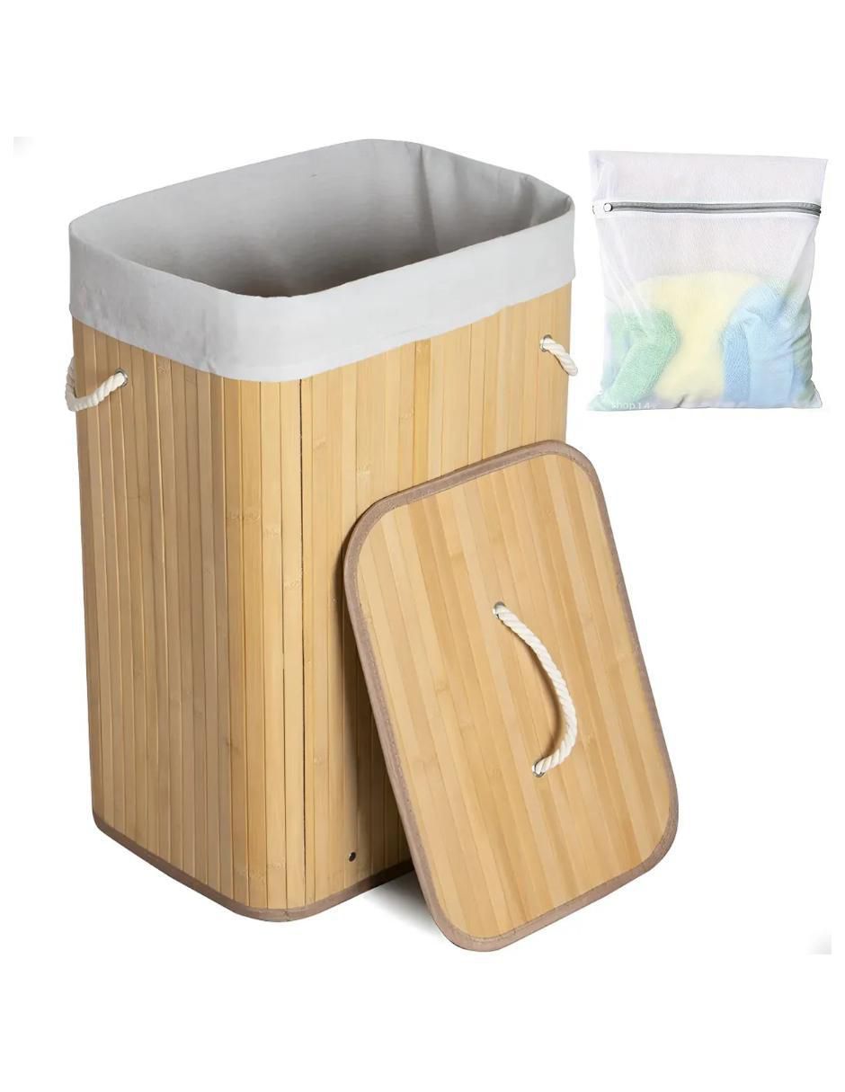 Cesto para ropa de bambú 4