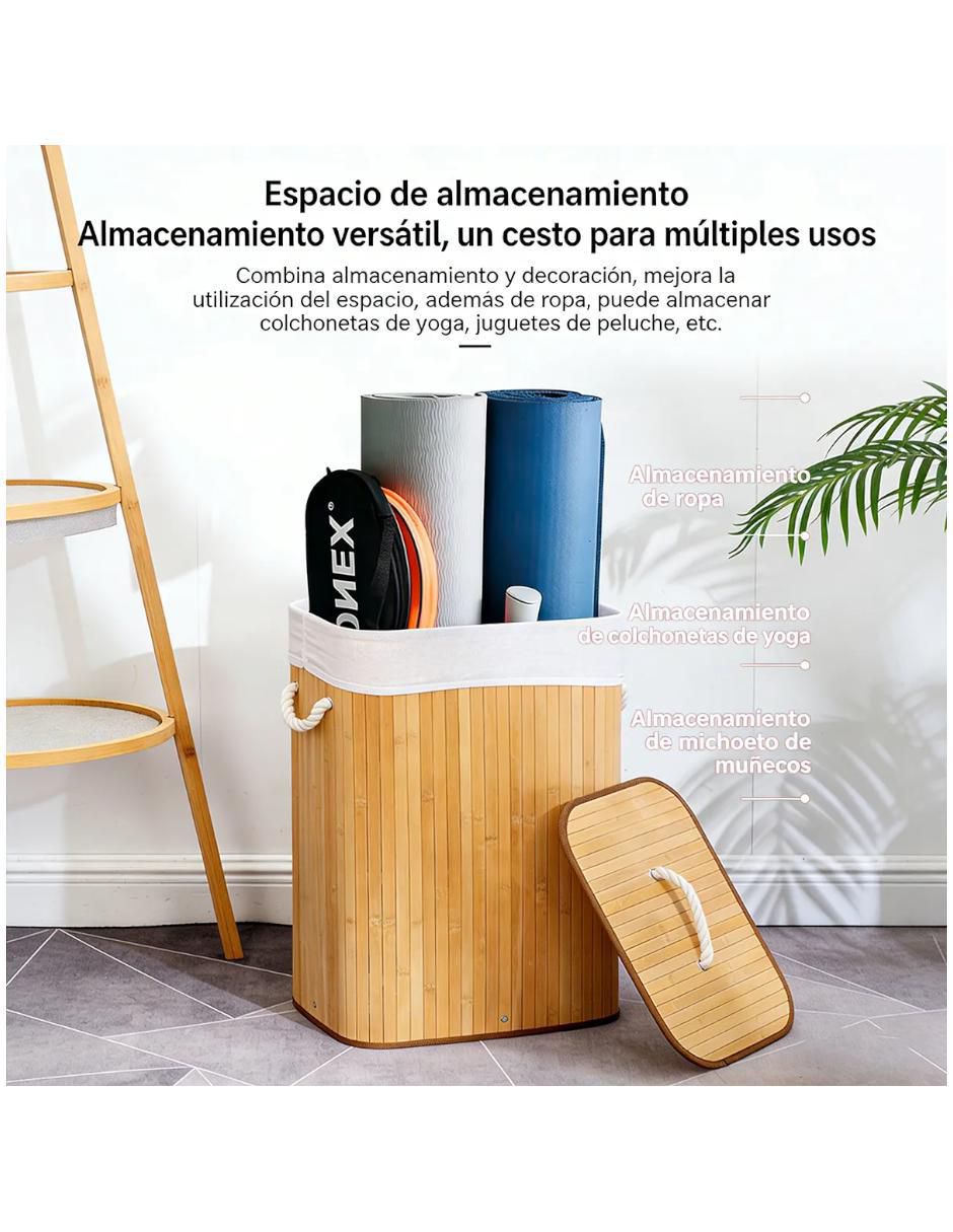 Cesto para ropa de bambú 5