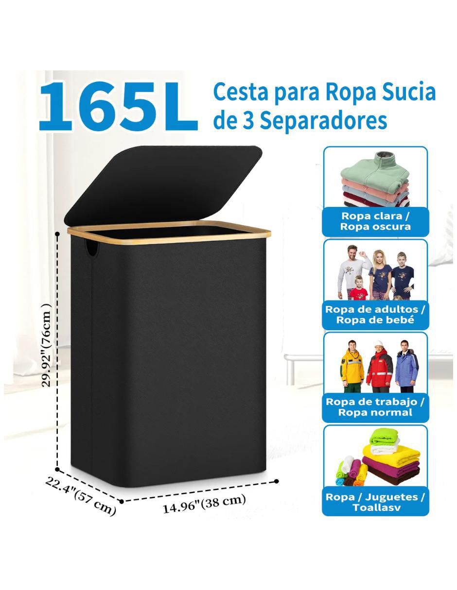 Set cesto para ropa de tela 2