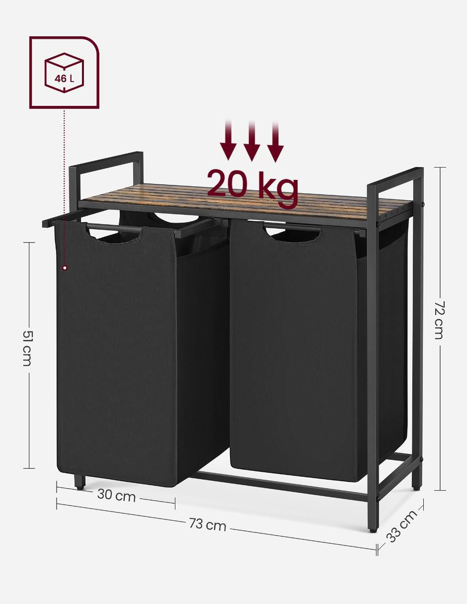 Cesto para ropa Brenta de metal 4