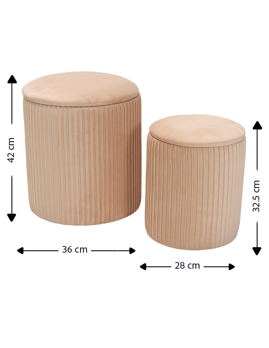 Set taburete de terciopelo 6