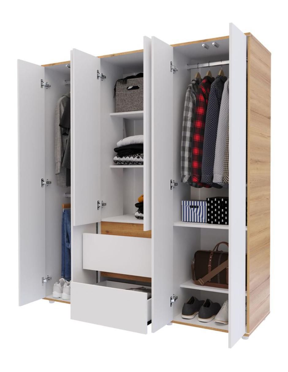 Ropero armable P00947CL-BLDU de aglomerado 4