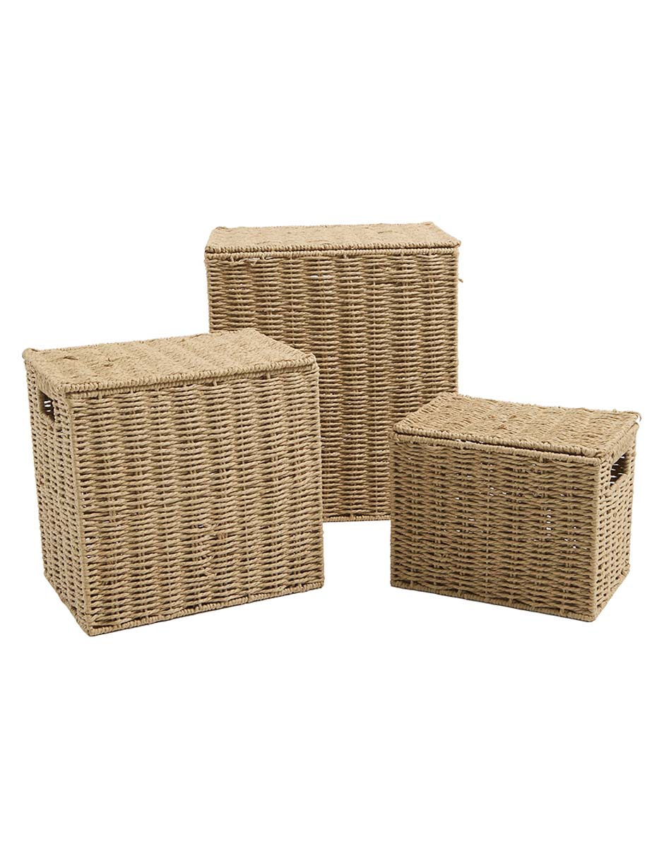 Set cesto de almacenamiento de cuerda de papel
