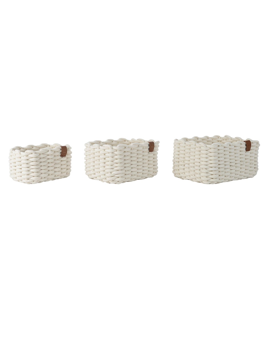 Set cesto multiusos de cuerda algodón 2