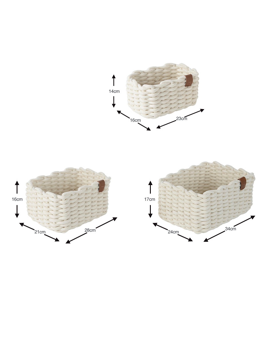 Set cesto multiusos de cuerda algodón 8