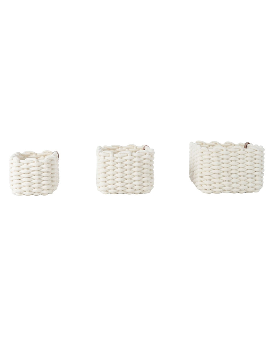 Set cesto multiusos de cuerda algodón 3