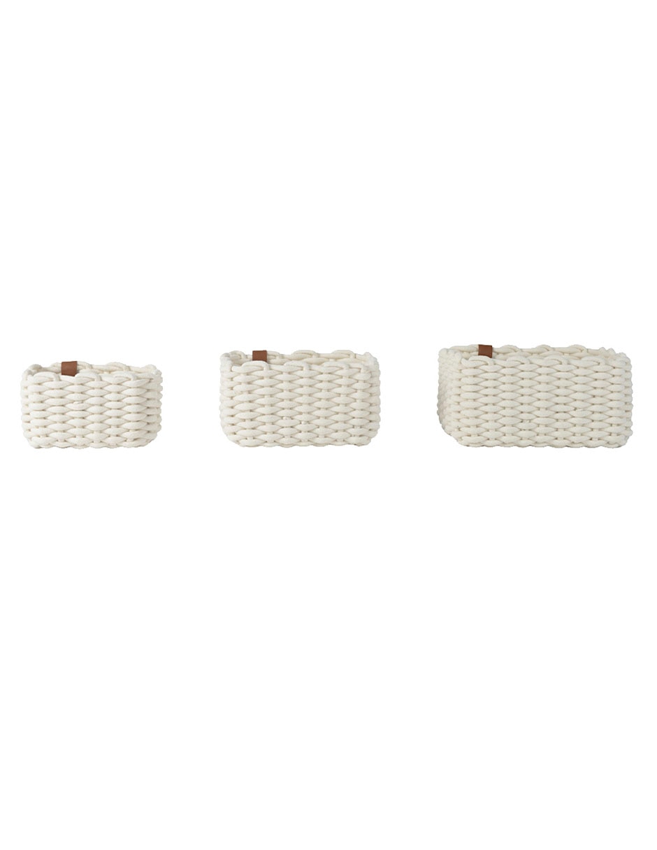 Set cesto multiusos de cuerda algodón 4