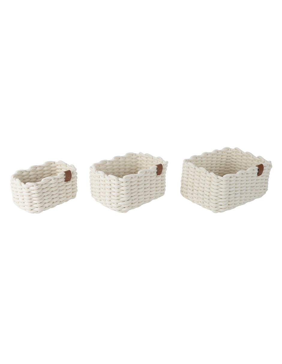 Set cesto multiusos de cuerda algodón 5