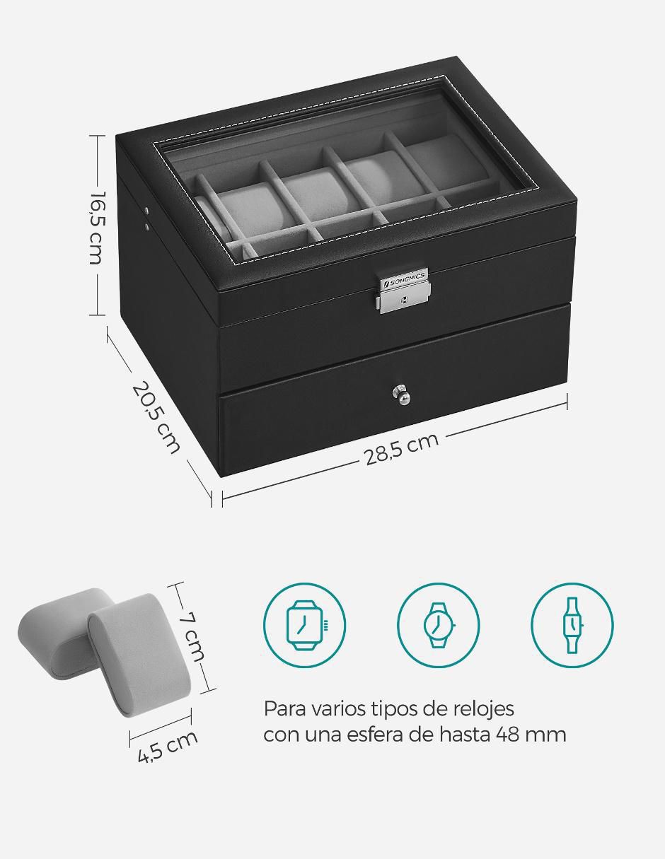 Caja reloj Bridie rectangular con 1 pieza 4