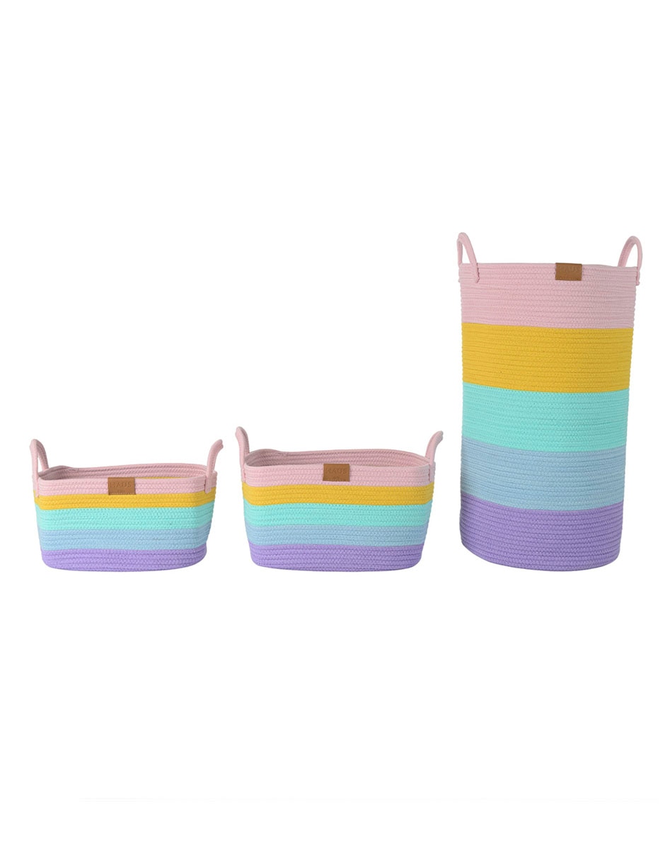 Set cesto multiusos Girl de cuerda algodón