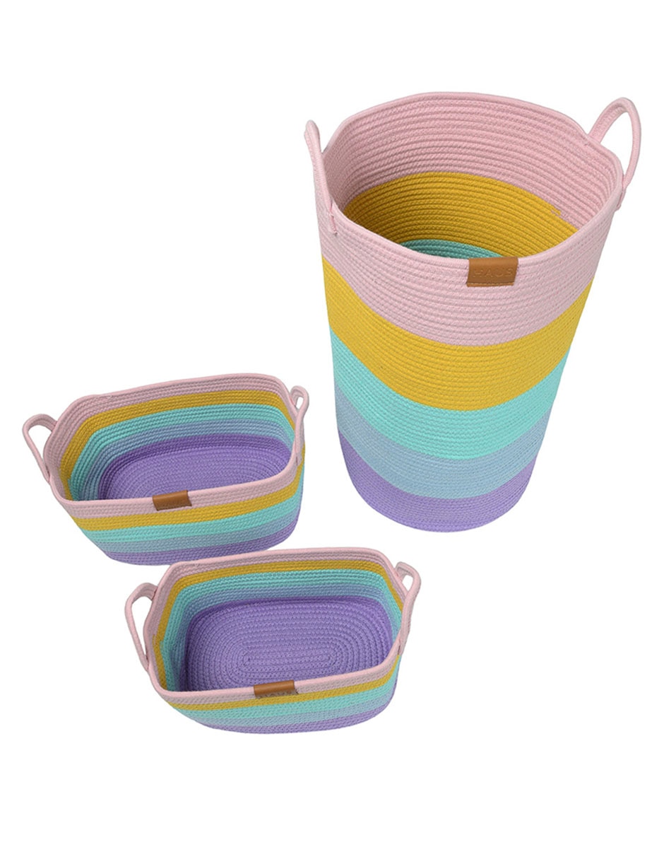 Set cesto multiusos Girl de cuerda algodón 5