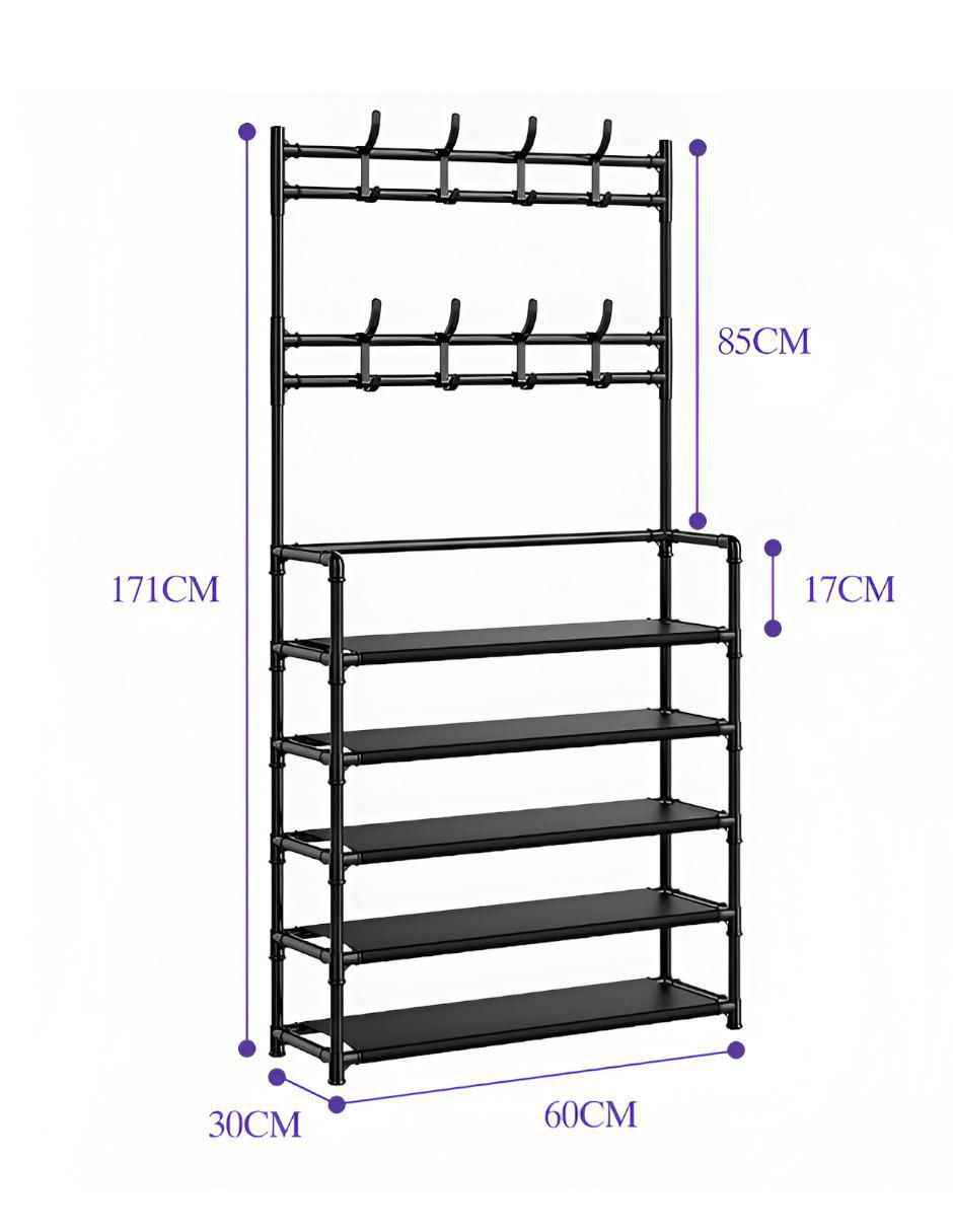 Rack de 5 compartimentos y 5 estantes 5