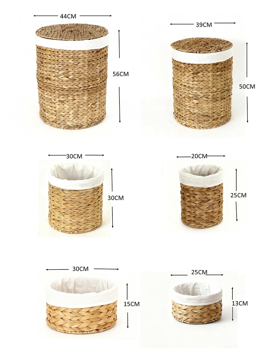 Set cesto para ropa de jacinto de agua 10