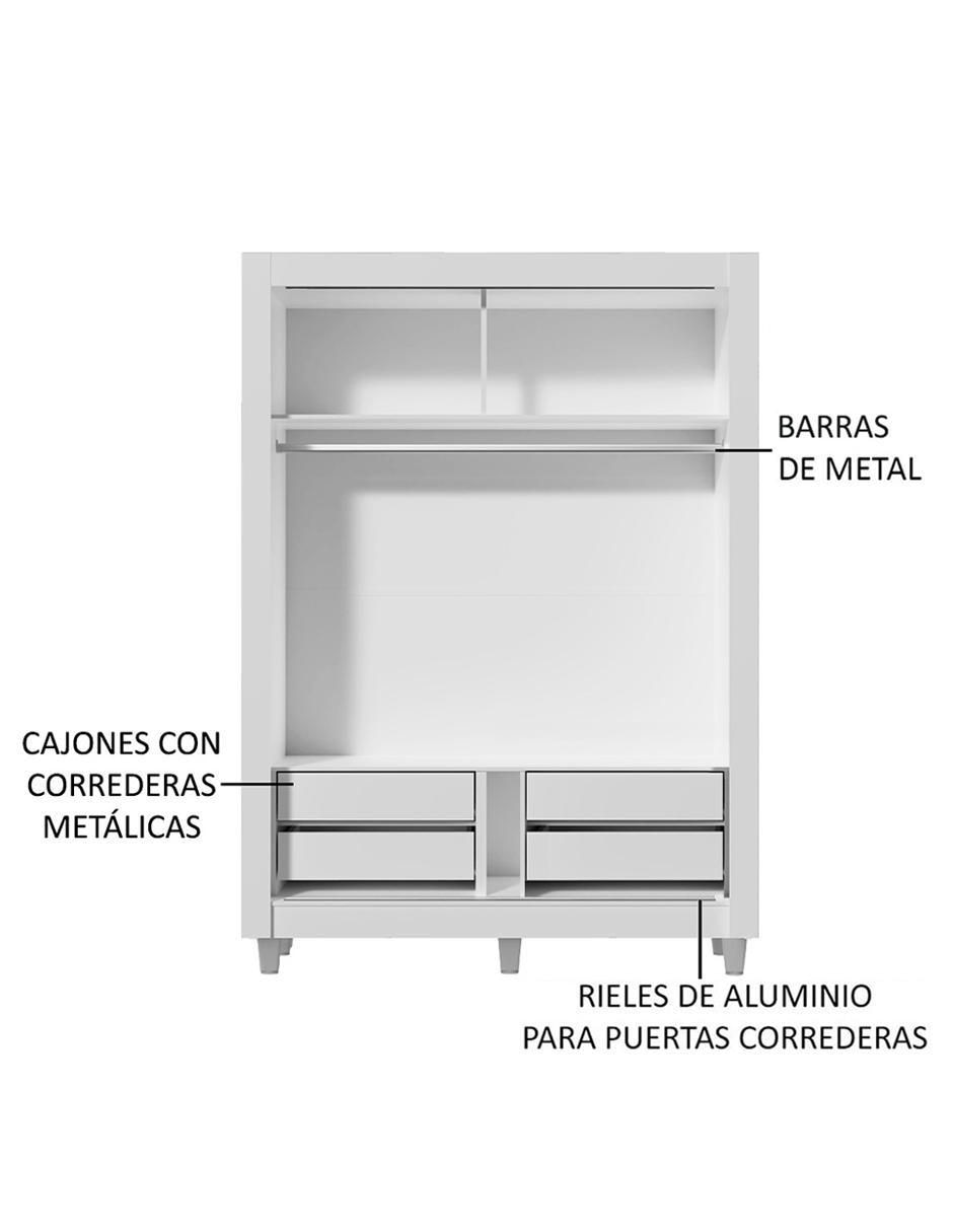 Armario armable Dallas Plus Xa10949b1e4gcp de aglomerado 4