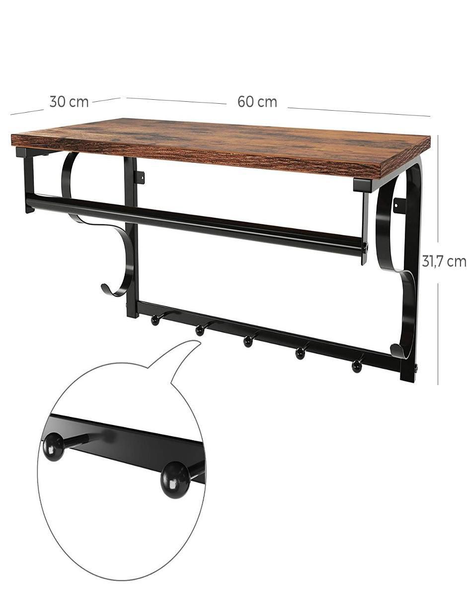 Perchero de pared Colex de madera 2 ganchos 4
