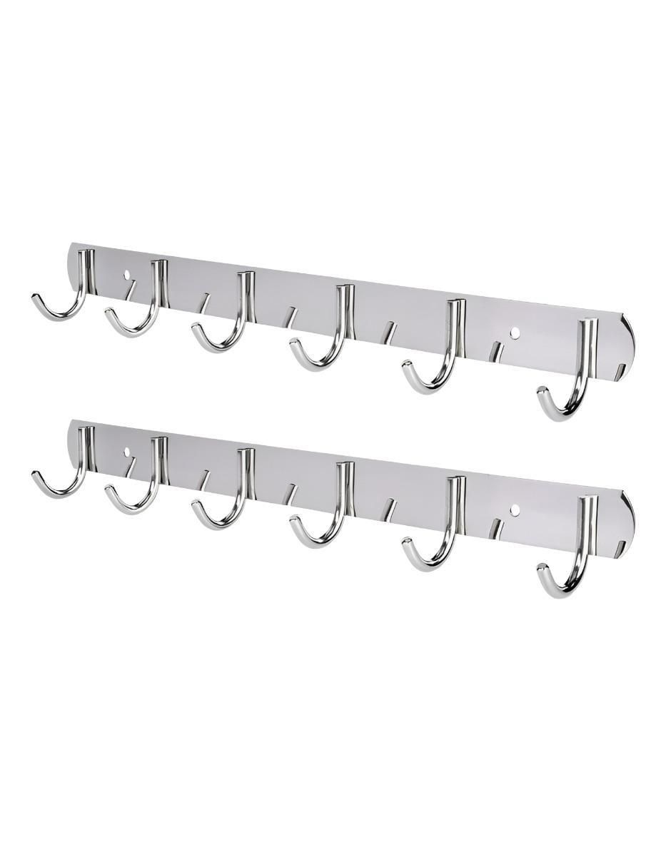 Perchero de pared de acero inoxidable 6 ganchos