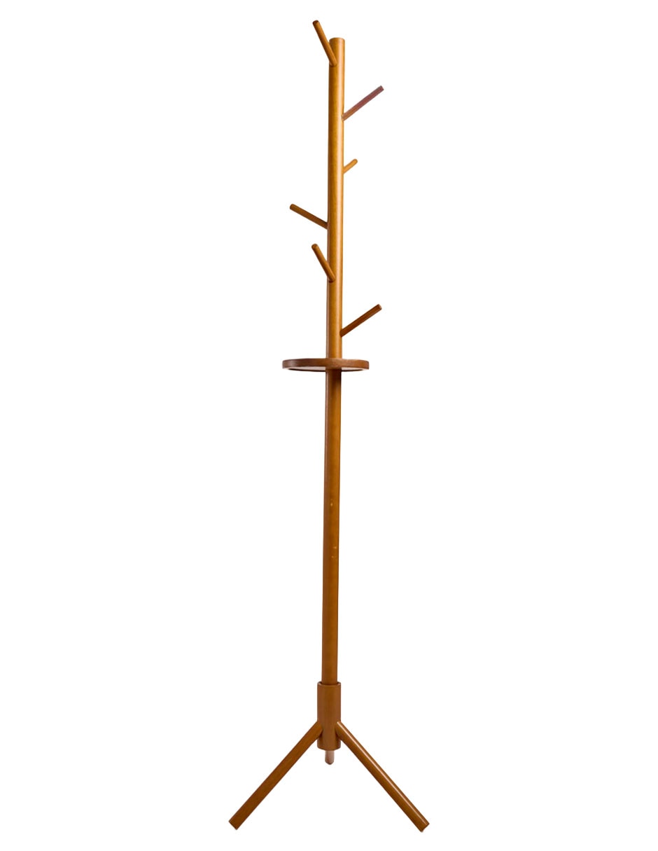 Perchero de piso de madera 6 ganchos