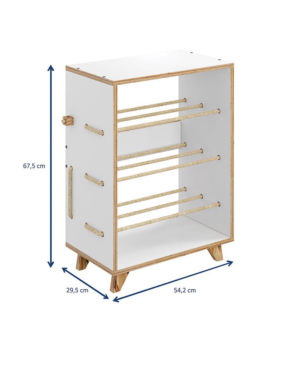 Zapatera mueble armable Cordel para 6 pares de zapatos adulto 4