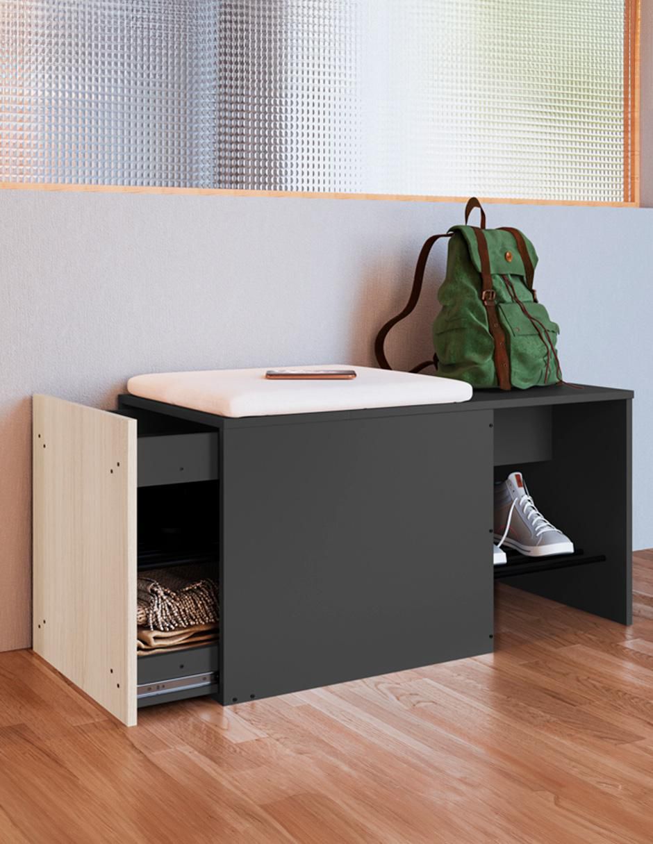"zapatera " sí mueble hamik flow con banca "para" 6 "pares de zapatos" adulto