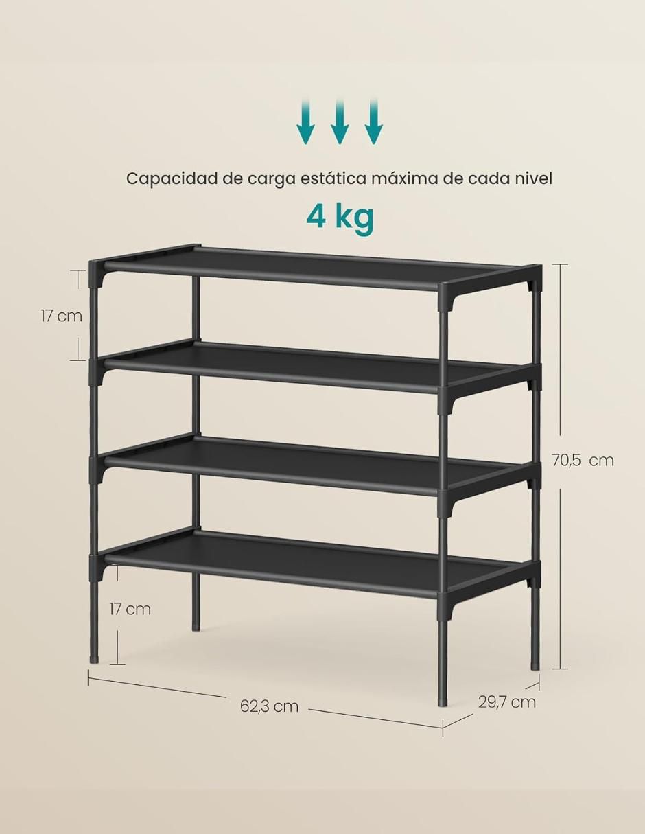 Zapatera armable mueble Rylan para 15 pares de zapatos adulto 4