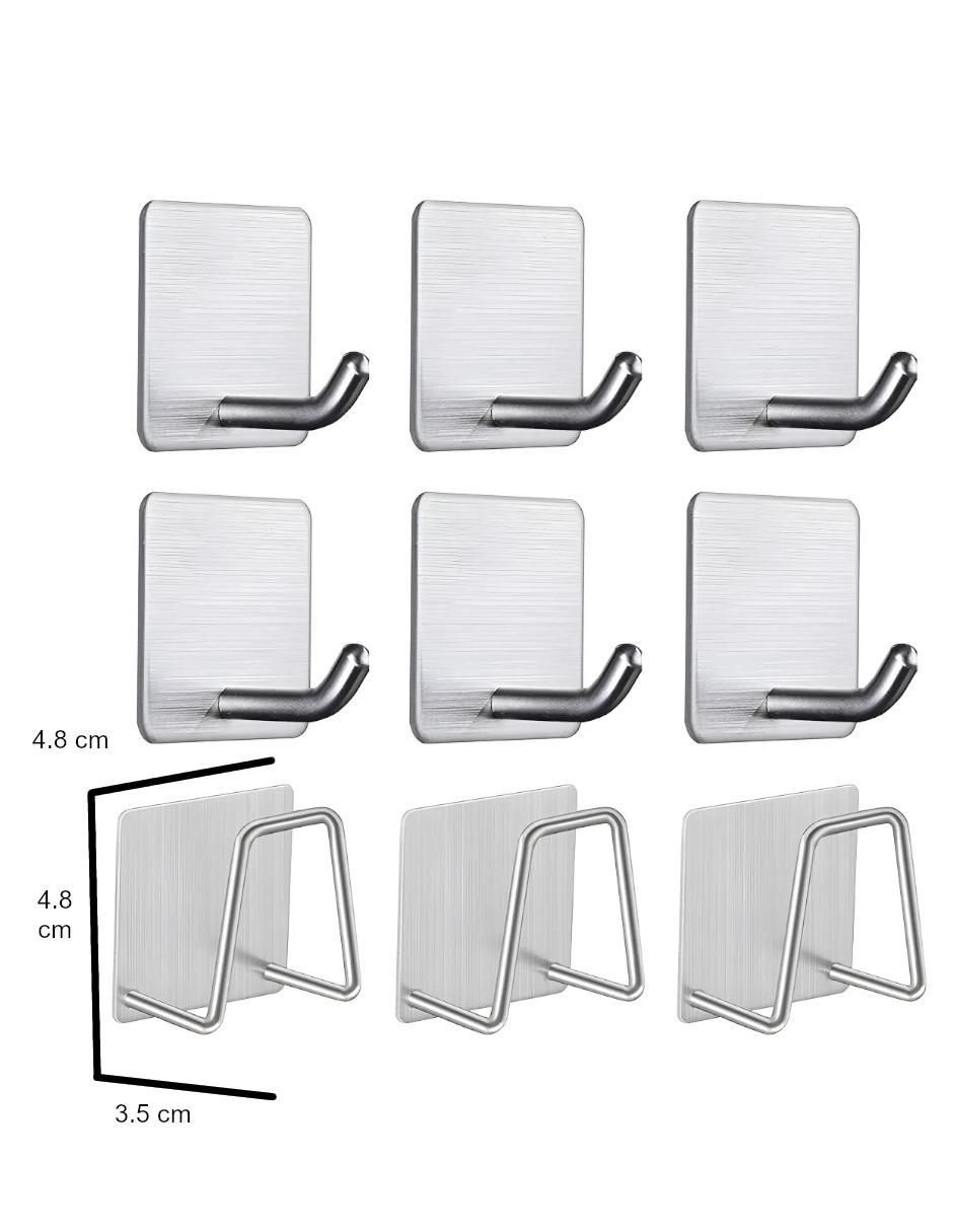 Perchero de pared de acero inoxidable 6 ganchos 5