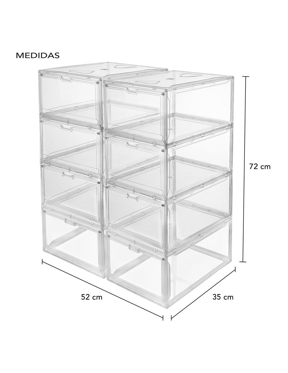 Zapatera armable caja almacenadora para 8 pares de zapatos adulto 8
