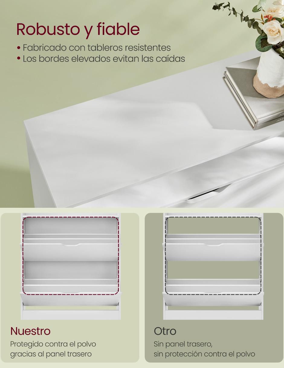Zapatera armable mueble Custos para 4 pares de zapatos adulto 2