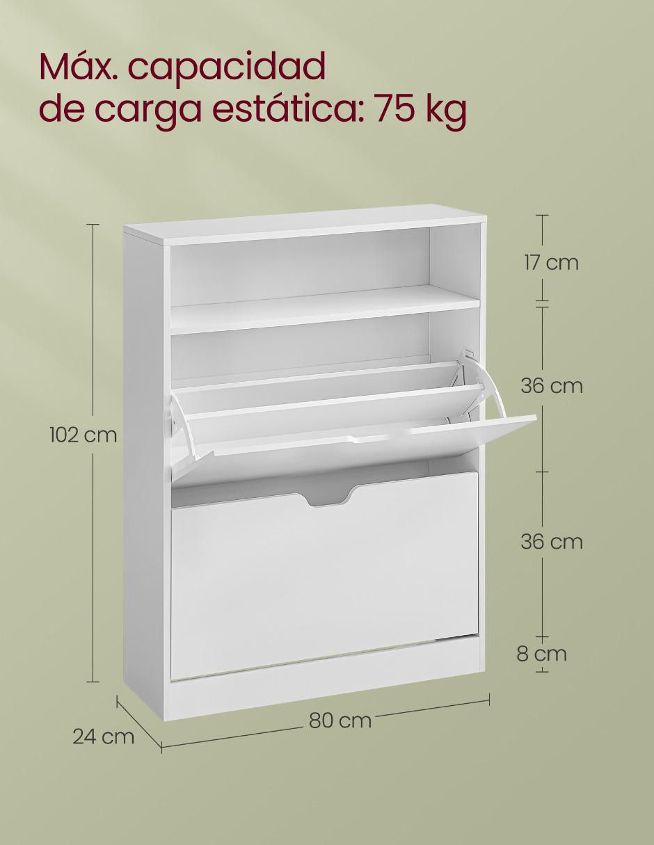 Zapatera armable mueble Custos para 4 pares de zapatos adulto 4