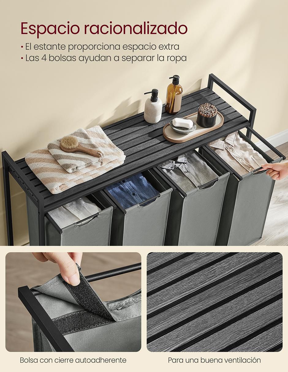 Cesto para ropa songmics home brenta "de" acero