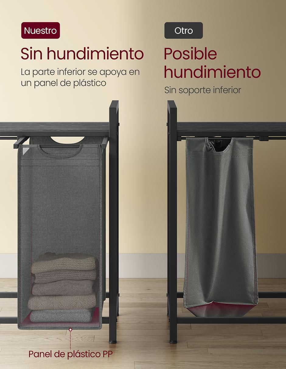Cesto para ropa songmics home brenta "de" acero