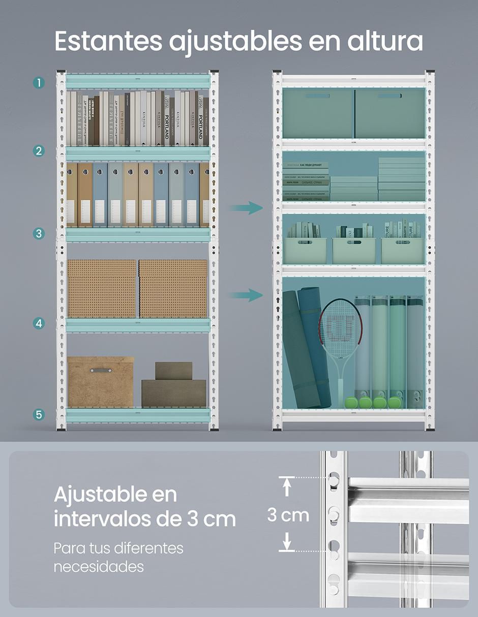 Estante de acero Cozory MGLR300E01 2