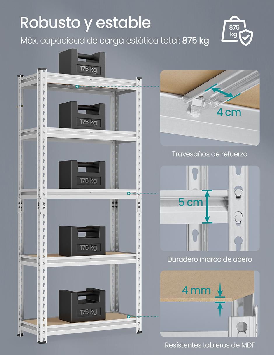 Estante de acero Cozory MGLR300E01 4