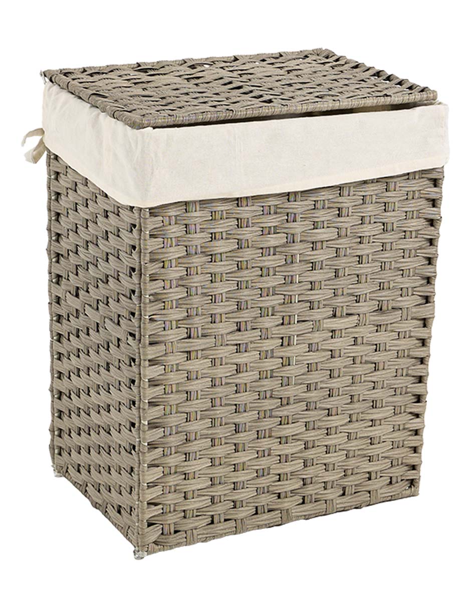 Cesto para ropa de mezcla de materiales