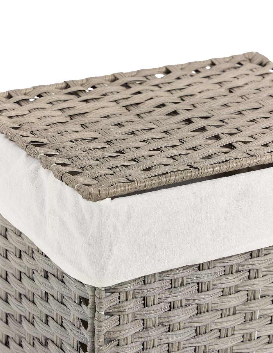 Cesto para ropa de mezcla de materiales 2