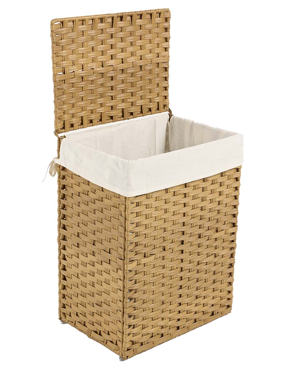 Cesto para ropa de mezcla de materiales 3