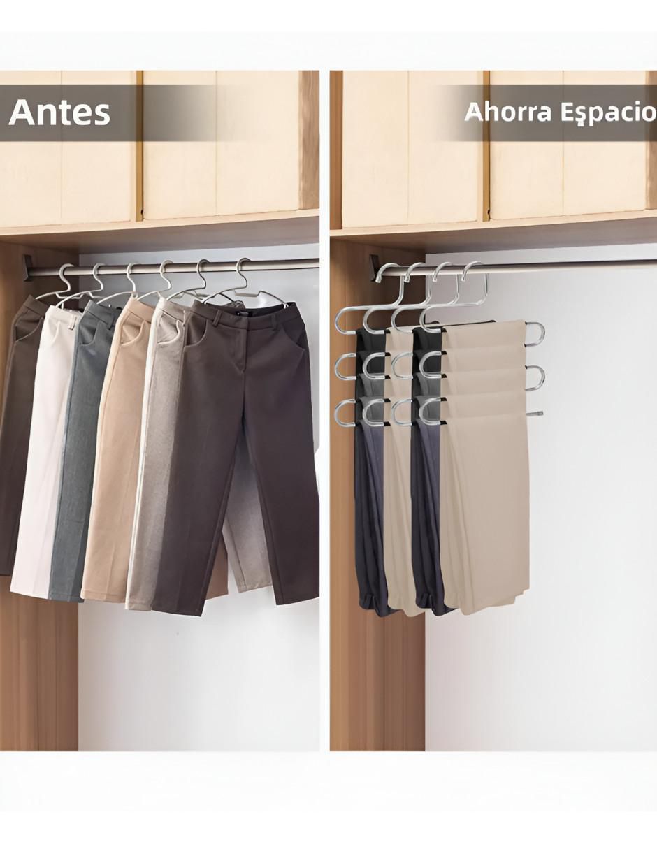 Set gancho para pantalón de acero inoxidable 4 piezas 4